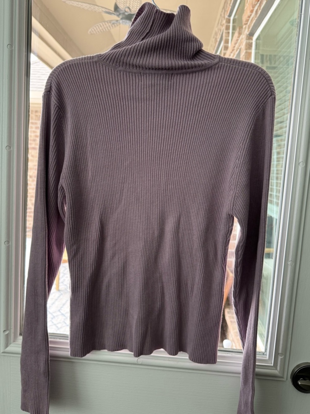 Casual Corner Ribbed Turtleneck Sweater - Dusty Mauve